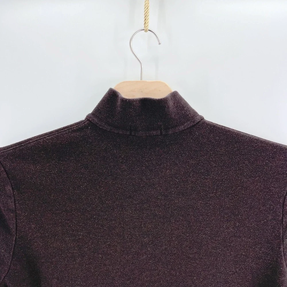 Polo Ralph Lauren Quarter Zip Pullover Large Cotton Blend Brown Classic Preppy